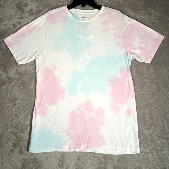 RVCA Shirt Men's Medium Tie Dye Multicolor Short Sleeve Shirt - Picture 1 of 5